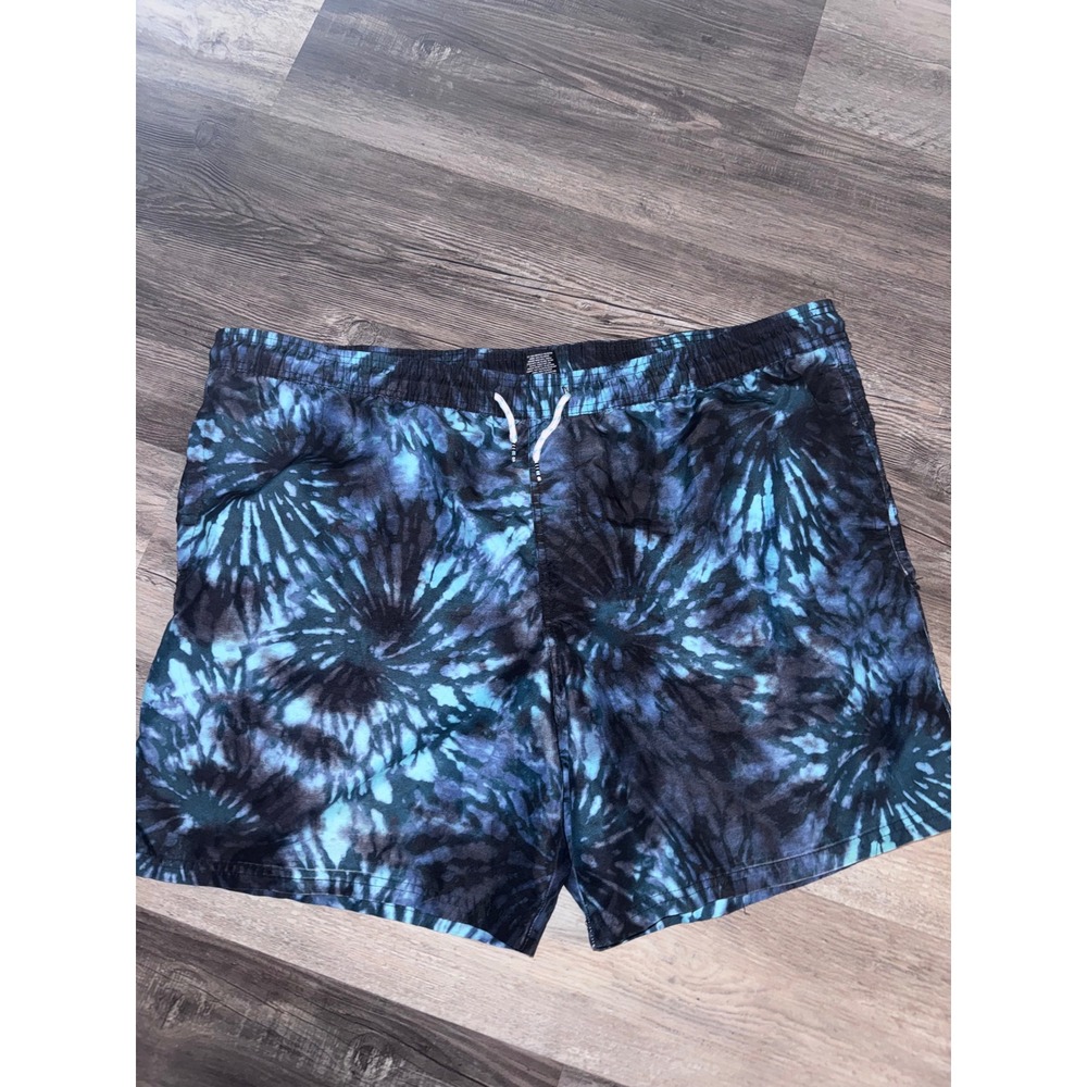 Original Use Mens Swim Trunks XXL BlueBlack Tie Dye Board Shorts Drawstring Mesh